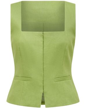 Forever New Posey Square Neck Waistcoat - Green