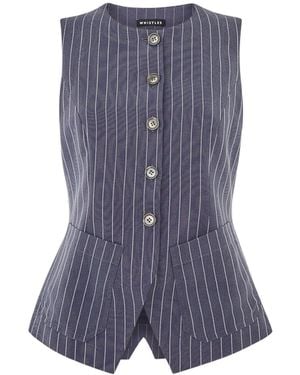 Whistles Women's Lottie Pinstripe Waistcoat - Blue