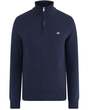 GANT Regenerative Half-Zip Knitted Jumper - Blue