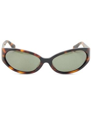 Damson Madder Sporty Wrap Around Sunglasses Tortoiseshell - Metallic