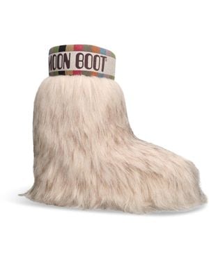 Moon Boot Icon Mid Yeti Faux Fur Ankle Boots - Natural