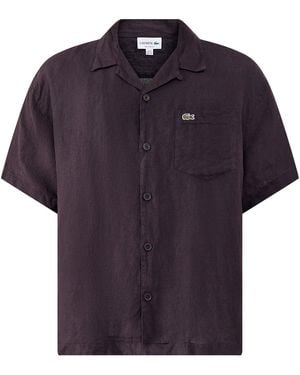 Lacoste Camp Collar Short Sleeve Shirt Dark - Blue