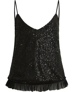 James Lakeland Paillette Vest Top - Black
