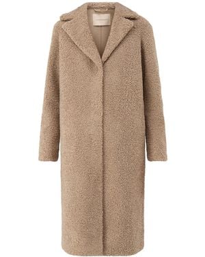 Soya Concept Mukite 2 Long Teddy Coat - Natural
