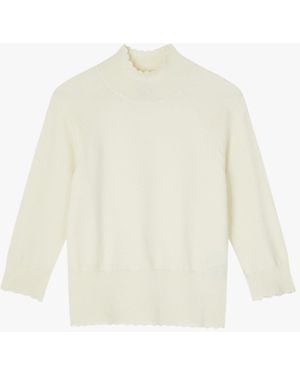 LK Bennett Betty Cream Scallop Edge Jumper - White