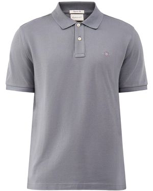 GANT Shield Pique Polo Shirt - Grey