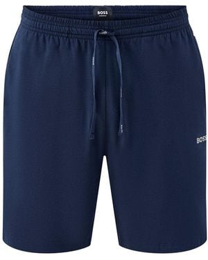 BOSS Embroidered Logo Stretch Shorts - Blue