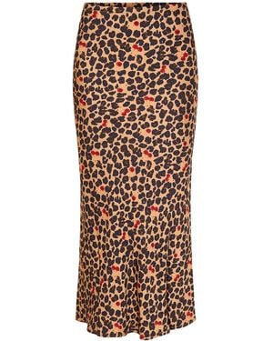 Never Fully Dressed Cherry Leopard Dorris Skirt - Brown