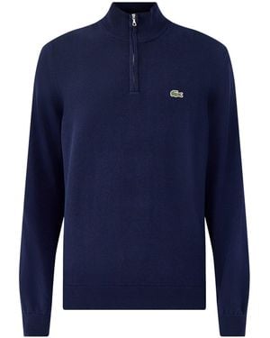 Lacoste Half Zip Knit Jumper - Blue