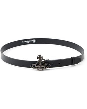 Vivienne Westwood Men's Line Orb Buckle Belt - White