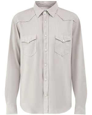 Hartford Long Sleeve Pattern Shirt - White