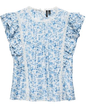 Vero Moda Bliss Sleeveless Detail Blouse - Blue