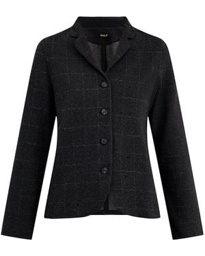 Mama B. Herringbone Jacquard Blazer - Black