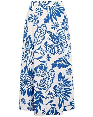 Forever New Darcy Printed Midi Skirt - Blue