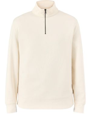 GANT Interlock Half Zip Sweatshirt Cream - White