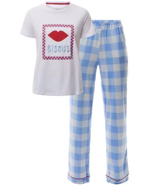 Chelsea Peers Bisous Long Pyjama Set - Blue