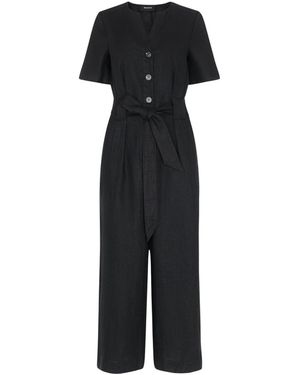 Whistles Fiona Button Jumpsuit - Black