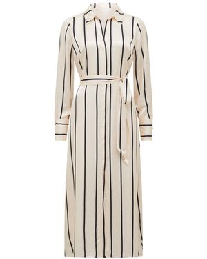 Forever New Janine Satin Midi Shirt Dress - Natural