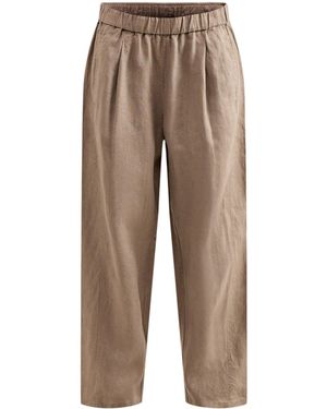 Eileen Fisher Ankle Pleated Lantern Pant - Natural