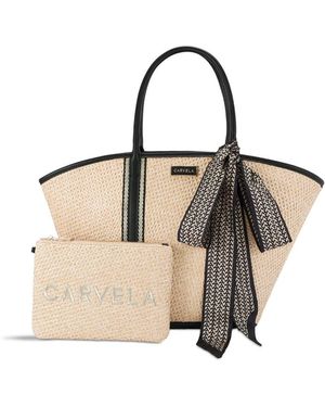 Carvela Kurt Geiger Women's Sorrento Straw Basket - Black