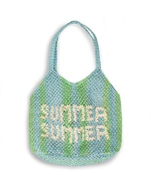 The Jacksons Drew Summer Raffia Tote Bag - Blue