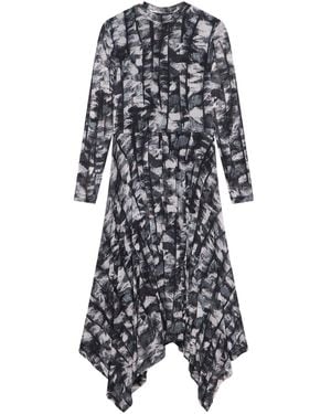 Mint Velvet Women's Abstract Print Mesh Midi Dress - Black