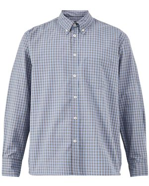 Universal Works Lazy Day Shirt Check - Blue
