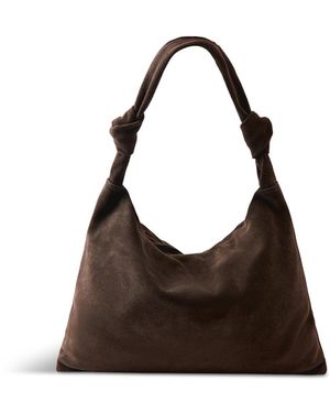 Marlon Leena Double Knot Suede Bag - Black