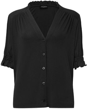 James Lakeland V-Neck Jersey Blouse - Black