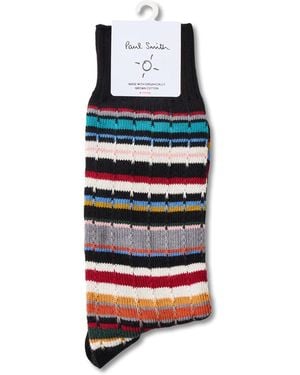 Paul Smith Cable Signature Socks Multi - White