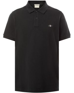 GANT Men's Shield Pique Polo T-shirt - Black