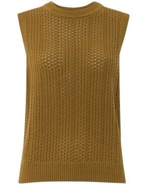Whistles Pointelle Knitted Tank - Green