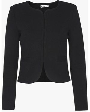Whistles Women's Collarless Jersey Jacket - Black