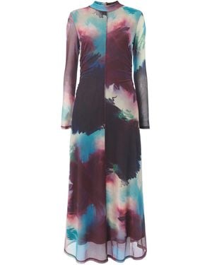Whistles Women's Oil Paint Print Mesh Dress - Multicolour