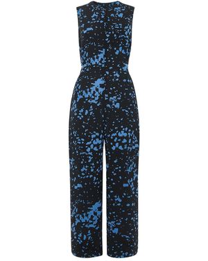 Whistles Smudged Spot Josie Jumpsuit, Viscose - Blue