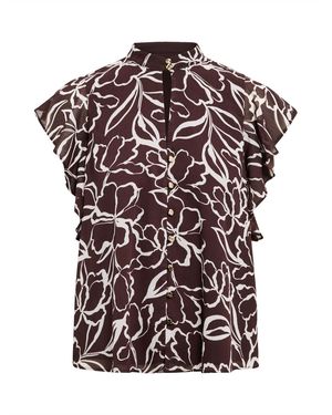 Forever New Tullia Ruffle Sleeve Blouse Multi - Multicolour