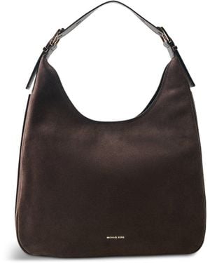 Michael Kors Nolita Suede Large Hobo Shoulder Bag - Black