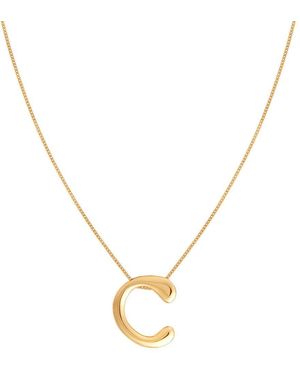 Astrid & Miyu Women's Initial Bold Pendant Necklace - Metallic