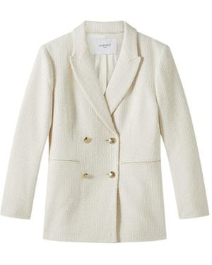 LK Bennett Women's Mariner Italian Recycled Cotton-blend Tweed Jacket - White