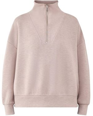 Varley Hawley Half Zip Sweat Taupe - Pink