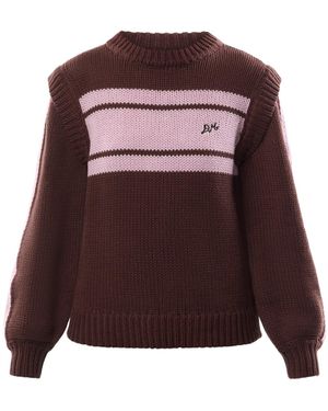 Damson Madder Poppy Crew Neck Jumper - Purple
