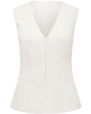 Forever New Hattie Hook And Eye Waistcoat - White