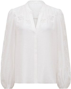 Forever New Tegan Trim Blouse - White