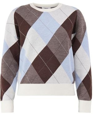 SELECTED Thea Argyle Crew Neck Jumper - Multicolour