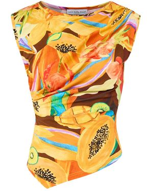 Never Fully Dressed Rio Asymmetric Top - Orange