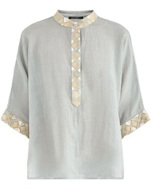 Kori Flakes Kaftan Blouse - White