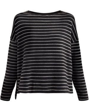 Mama B. Boat Neck Stripe Jumper - Black