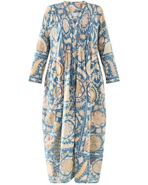 One Hundred Stars Pinch Pleat Dress - Blue