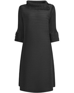 James Lakeland Split Collar Embelished Sleeve Dress - Black