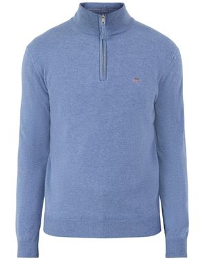 GANT Superfine Half-Zip Jumper - Blue